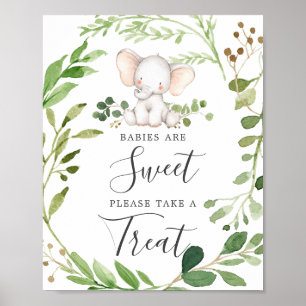 Elephant Baby Shower Spädbarn är Sweet Sign Poster
