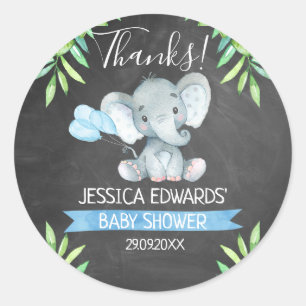 Elephant Baby Shower Stickers Runt Klistermärke