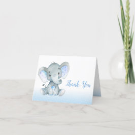 Elephant Baby Shower Tack, Cards Boy Blue Tack Kort