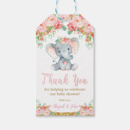 Elephant Baby Shower Tack Favor Flicka Presentetikett