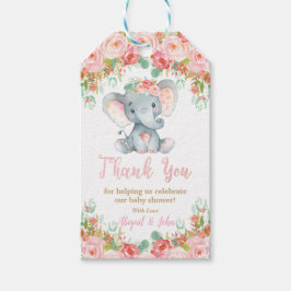 Elephant Baby Shower Tack Favor Flicka Presentetikett