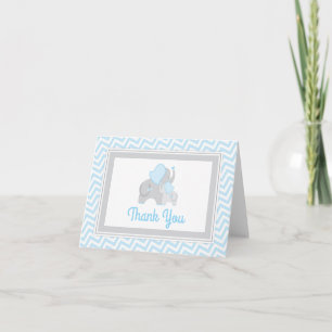 Elephant Baby Shower Tack för att du har kort Blue