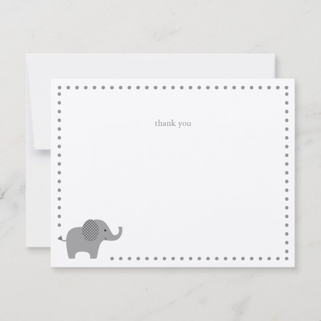 Elephant Baby Shower Tackkort Card Anteckningskort (Framsida)