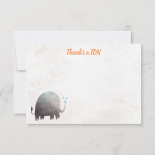 Elephant Baby Shower Tackkort-kort Tack Kort