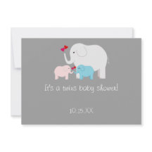 Elephant Baby Shower Twillingars Boy Girl