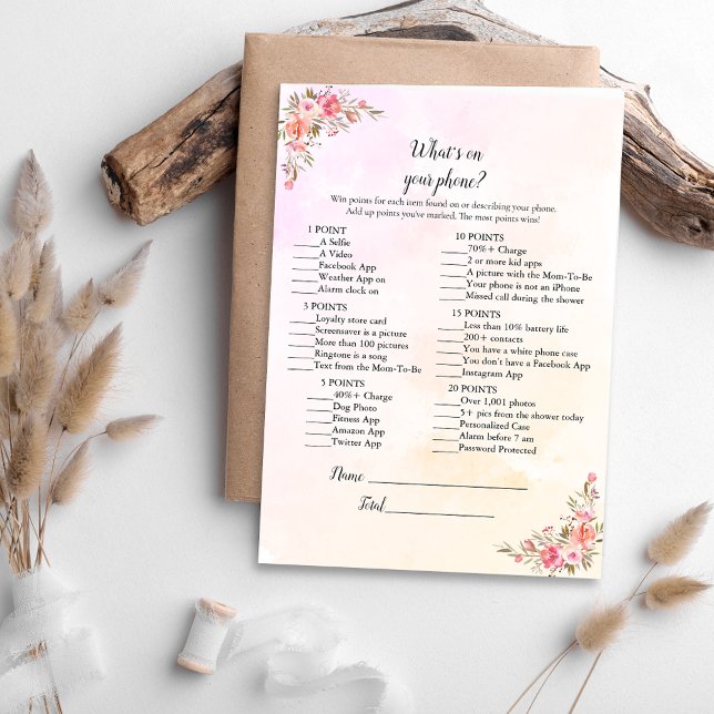 Elephant Baby Shower What's on your Mobil Game Inbjudningar (Skapare uppladdad)