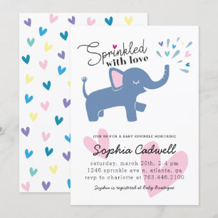 Elephant Baby Sprinkle Inbjudningar