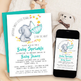 Elephant Baby Sprinkle ytterligare Sweet Little Pe Inbjudningar
