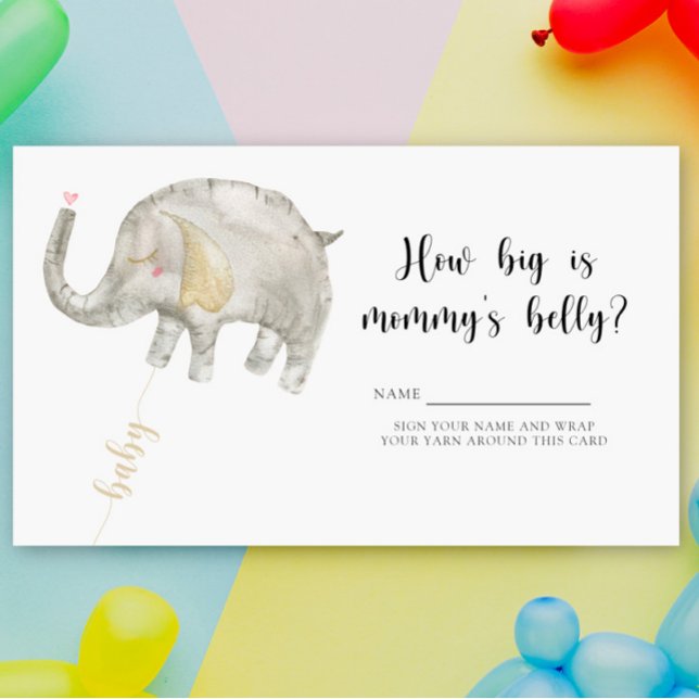 Elephant - babyduschen hur stor är mamma Bagy Tilläggskort (Skapare uppladdad)