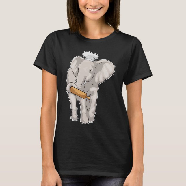 Elephant Baker Rolling pin T Shirt (Framsida)