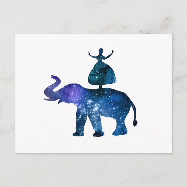 Elephant ballerina art vykort (Framsida)