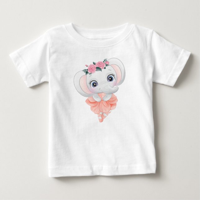 Elephant Ballerina T Shirt (Framsida)