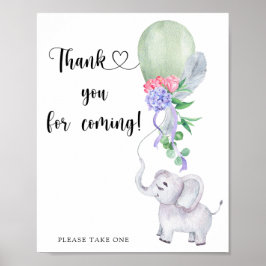 Elephant & Ballong \ Tack för besöket Poster