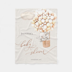 Elephant Balloon Baby Shower Fleece Blanket