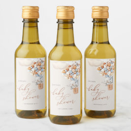 Elephant Balloon Baby Shower Mini Vin-etikett Vinetikett