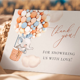 Elephant Balloon Baby Shower Tack Kort