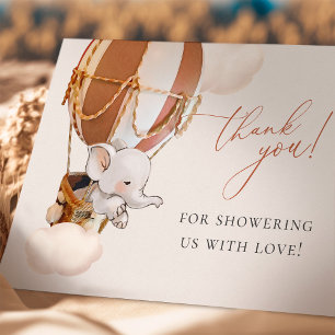 Elephant Balloon Baby Shower Tack Kort