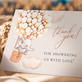 Elephant Balloon Baby Shower Tack Kort