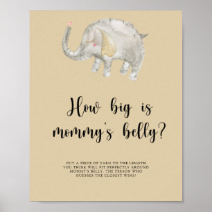 Elephant Balloon Hur stort är mamma Blocky-spelet Poster