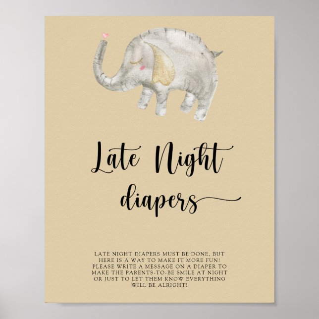 Elephant Balloon \ Late night Diaper match Poster (Framsidan)