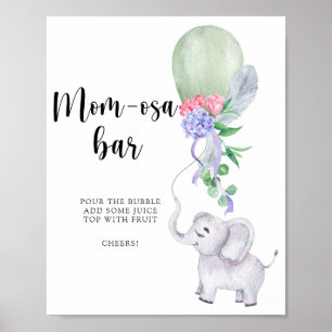 Elephant & Balloon \ Mom-osa baren Poster