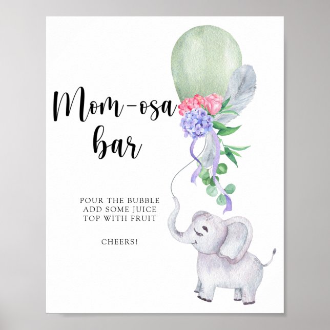 Elephant & Balloon \ Mom-osa baren Poster (Framsidan)