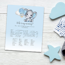 Elephant Balloon Vem är min Mamma Baby Game Blue?