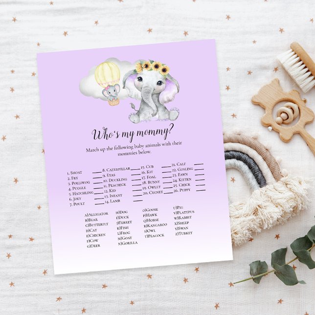 Elephant Balloon Vem är min Mamma Lila Baby Game? (Skapare uppladdad)
