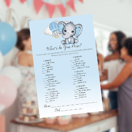 Elephant Balloon What's in your Purse Boy Game