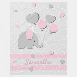 Elephant Balloons love Nursery Gift Fleecefilt