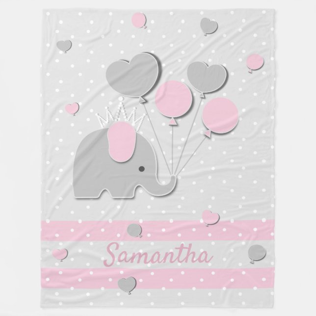 Elephant Balloons love Nursery Gift Fleecefilt (Framsidan)