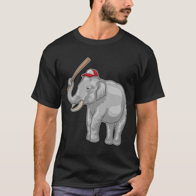 Elephant Baseball fladdermus Baseball T Shirt (Framsida)