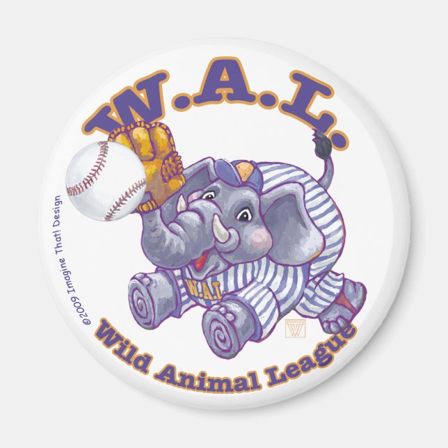 Elephant Baseball Star Magnet (Framsidan)
