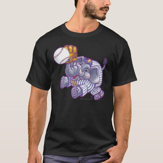 Elephant Baseball Star T Shirt (Framsida)