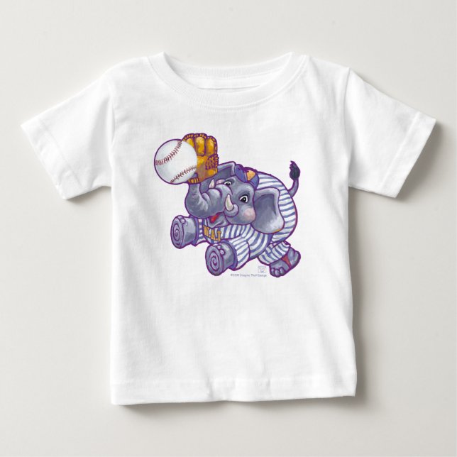 Elephant Baseball Star Tee Shirt (Framsida)