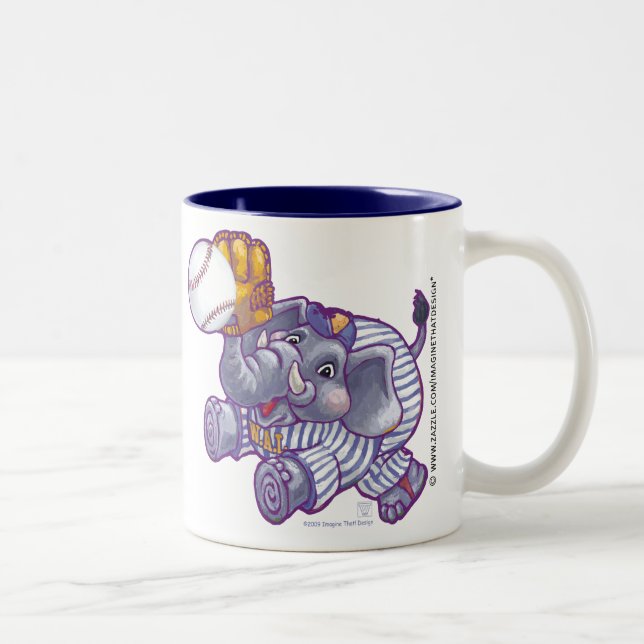 Elephant Baseball Star Två-Tonad Mugg (Höger)