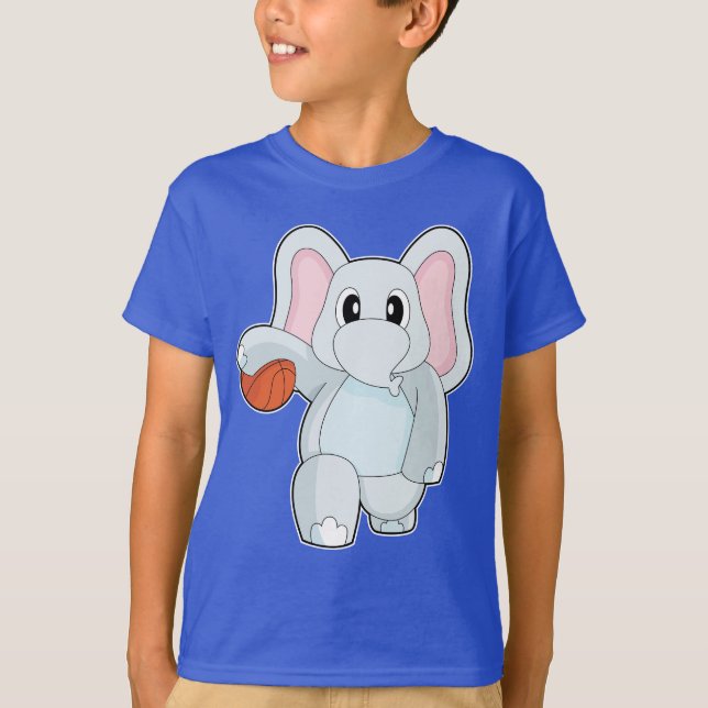 Elephant Basketball player Basketball T Shirt (Framsida)