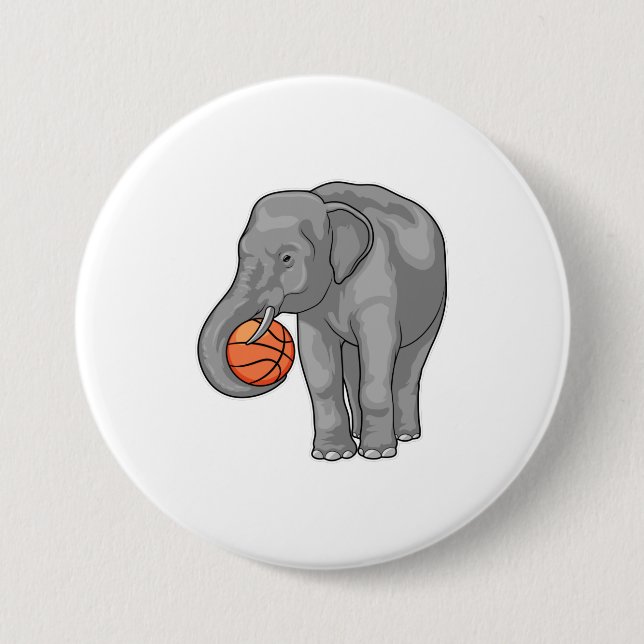 Elephant Basketball-spelare Basketball Knapp (Framsida)