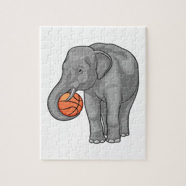 Elephant Basketball-spelare Basketball Pussel (Vertikal)
