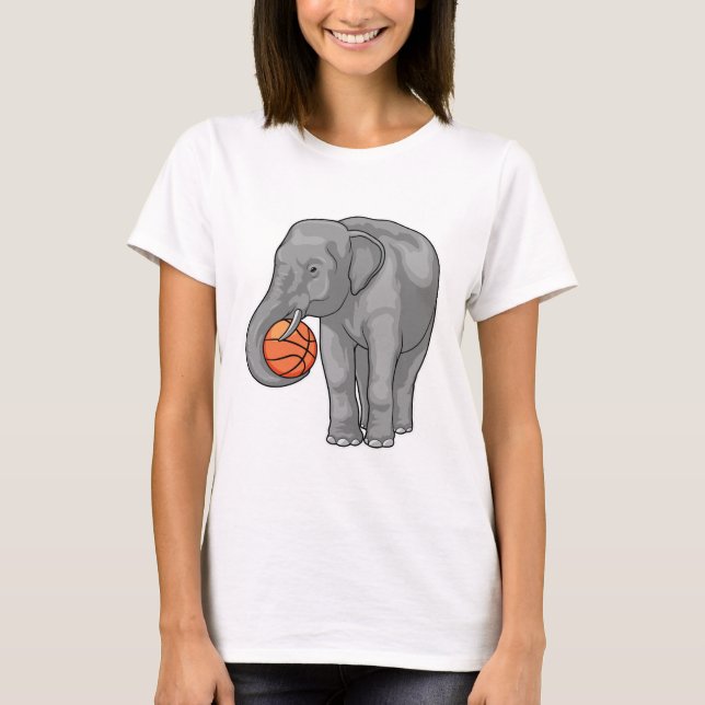 Elephant Basketball-spelare Basketball T Shirt (Framsida)