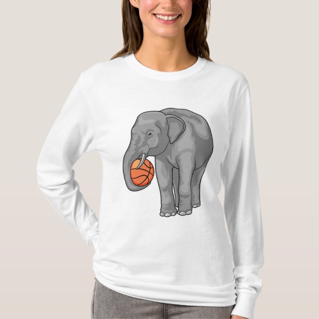Elephant Basketball-spelare Basketball T Shirt (Framsida)