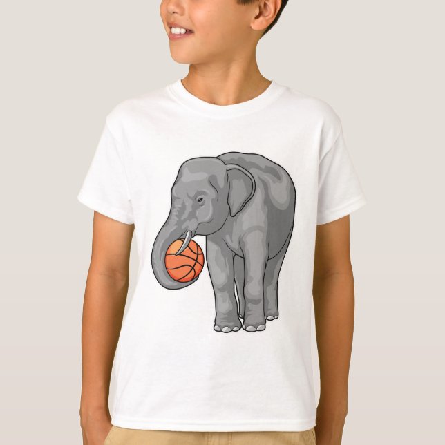 Elephant Basketball-spelare Basketball T Shirt (Framsida)