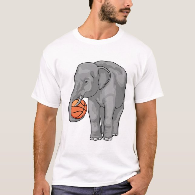 Elephant Basketball-spelare Basketball T Shirt (Framsida)