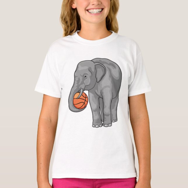 Elephant Basketball-spelare Basketball T Shirt (Framsida)