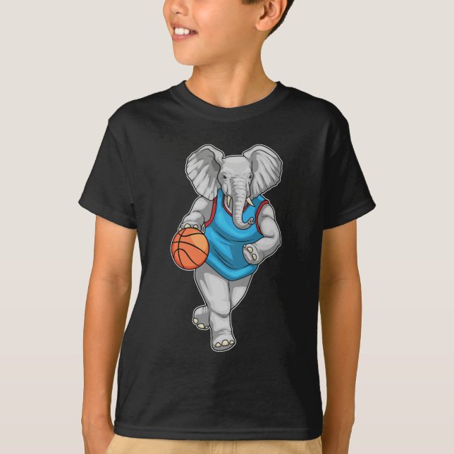 Elephant Basketball-spelare Basketball T Shirt (Framsida)