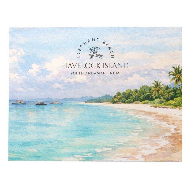 Elephant Beach Akvarell – Andaman Minnessak Presen Anteckningsblock (Framsida)