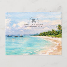 Elephant Beach Akvarell – Andaman Minnessak Presen