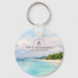 Elephant Beach Akvarell – Andaman Minnessak Presen Nyckelring
