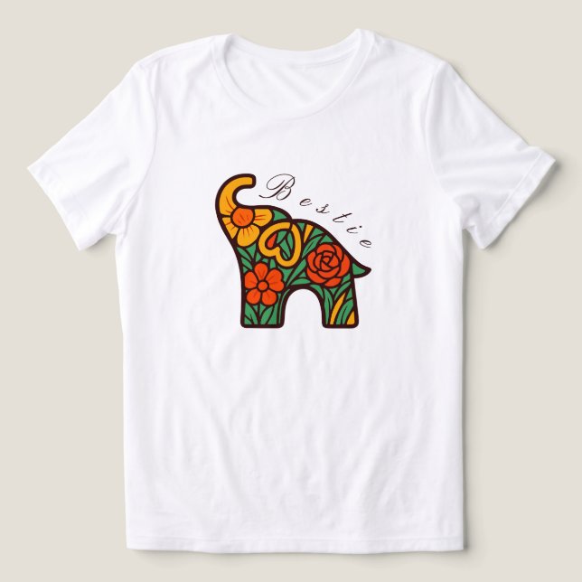 Elephant Bestie T-shirt, Vänskap Gifts, Sisterh T Shirt (Design Framsida)