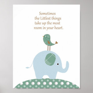 Elephant bird plantsery art poster